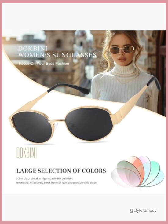 Metal Frame Polarized Sunglasses UV400 Protection Retro Style main image 5